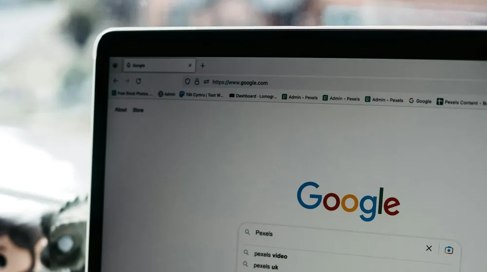The Google homepage open on a laptop — where customers search for local businesses